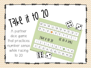Take It To 20 - A Freebie that is a fun game to help children develop number skills