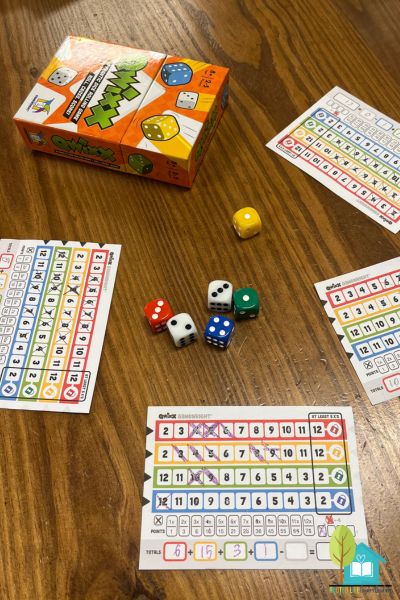 Qwixx Dice Game for fun addition practice Rooted Life Homeschooling